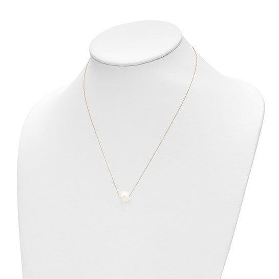 Collar de Perlas de Agua Dulce Semirredondas en Oro Amarillo de 14K, 17 pulgadas