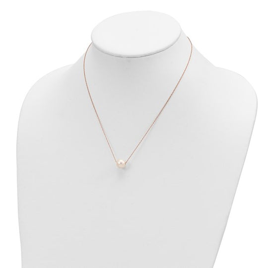 Collar de Perlas de Agua Dulce Semirredondas en Oro Rosa de 14K, 17 pulgadas