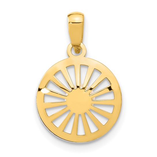 Colgante Circular en Oro Blanco y Amarillo de 14k con Perla Cultivada de Agua Dulce de 4-5mm