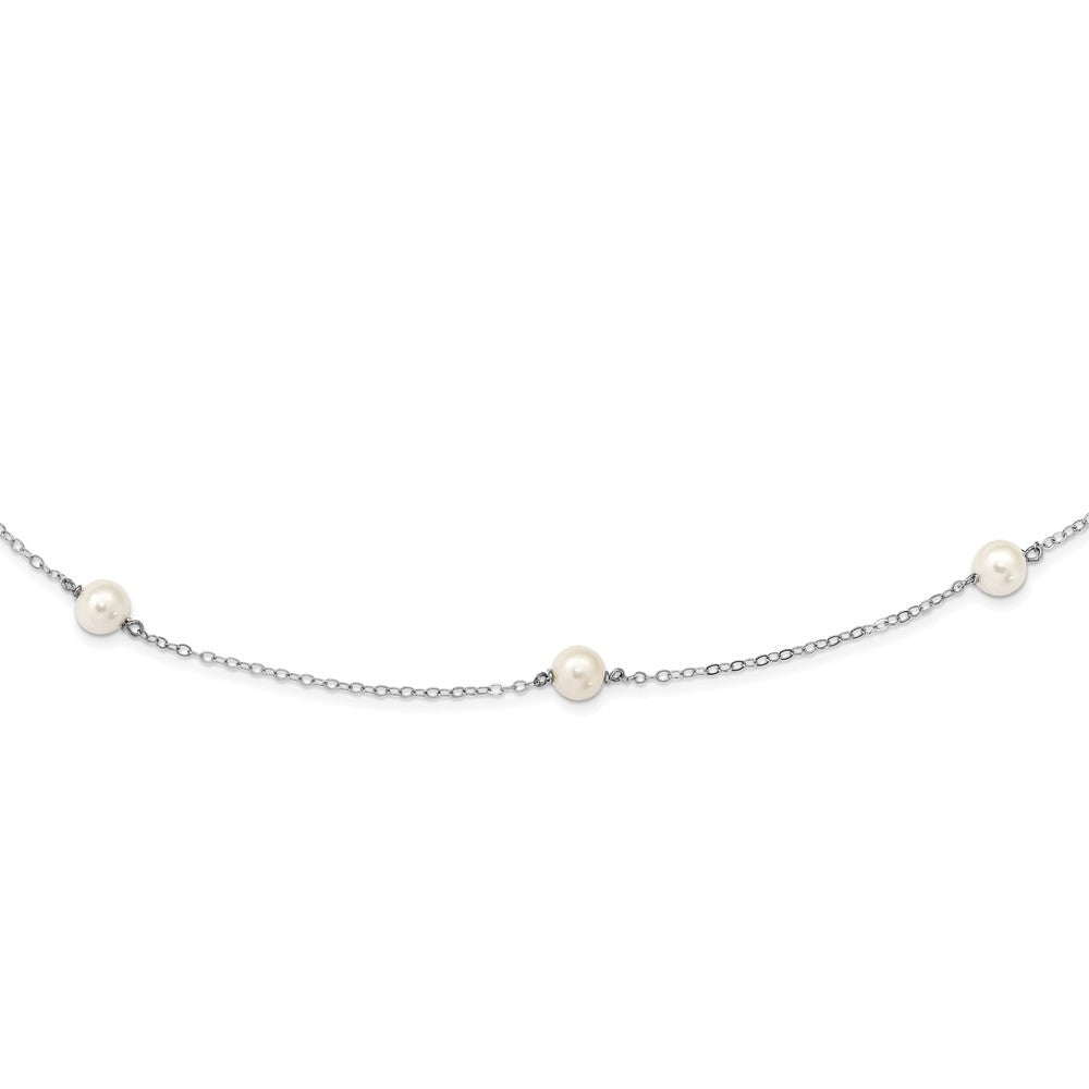 Collar de Perlas Cultivadas de Agua Dulce en Oro Blanco de 14k