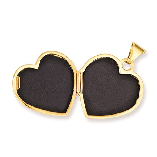 Medallón en Forma de Corazón de 15 mm en Oro Amarillo de 14k