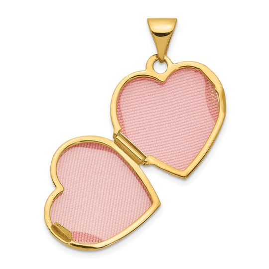 Medallón en Forma de Corazón de 15 mm en Oro Amarillo de 14k