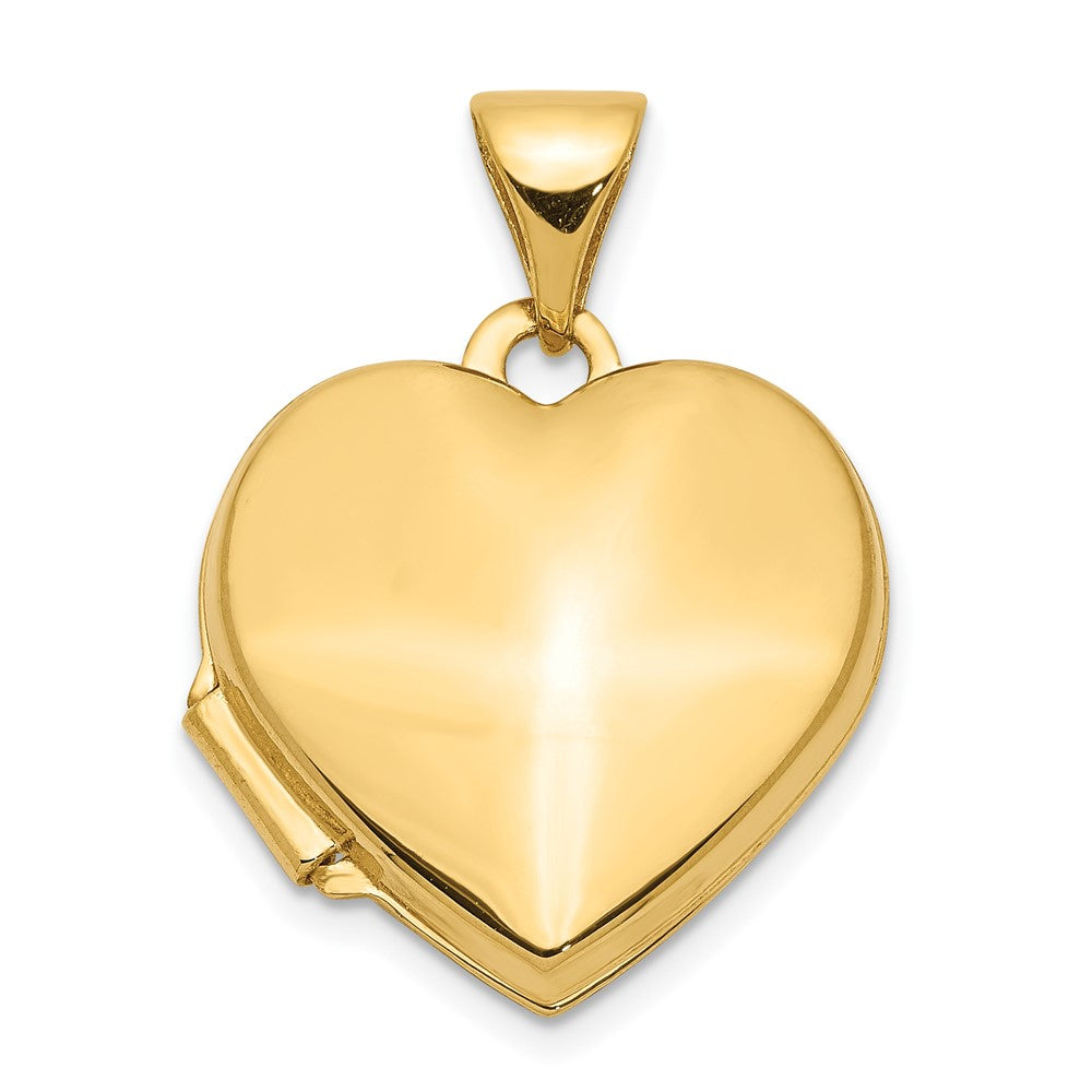 Medallón en Forma de Corazón de 15 mm en Oro Amarillo de 14k