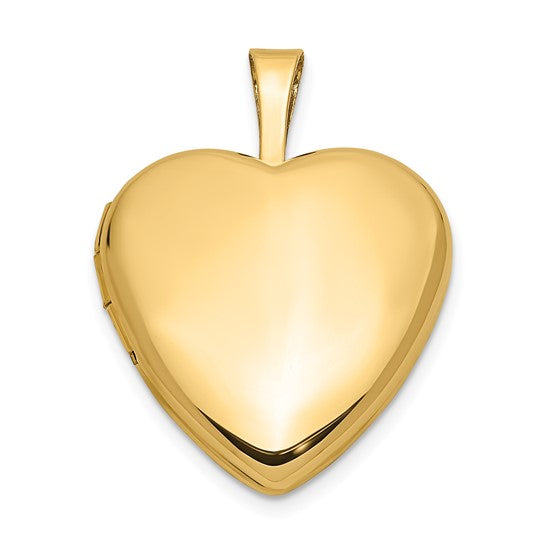 Locket de Corazón de Oro Amarillo de 14k de 16 mm