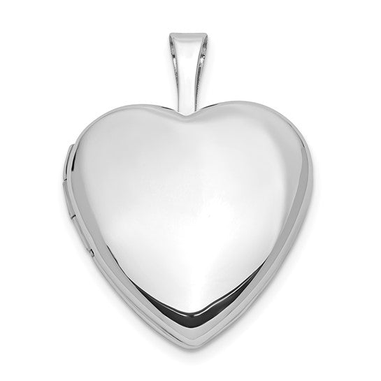 Locket Corazón en Oro Blanco 14k de 16mm