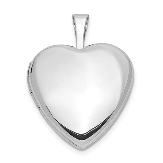 Locket Corazón en Oro Blanco 14k de 16mm