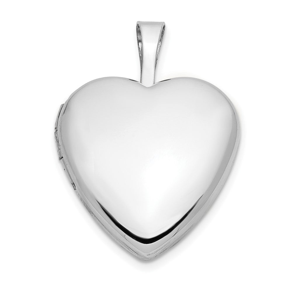 Locket Corazón en Oro Blanco 14k de 16mm