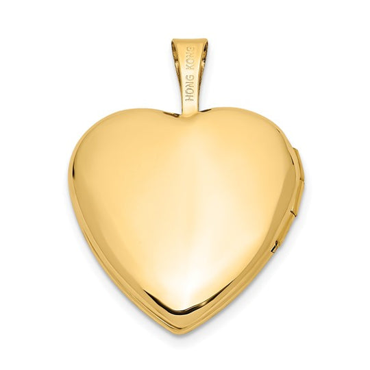 Locket de Corazón "I LOVE YOU" en Oro Amarillo Pulido y Satinado de 14k