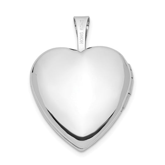 Locket Corazón Satinado "I LOVE YOU" de Oro Blanco de 14k (16 mm)