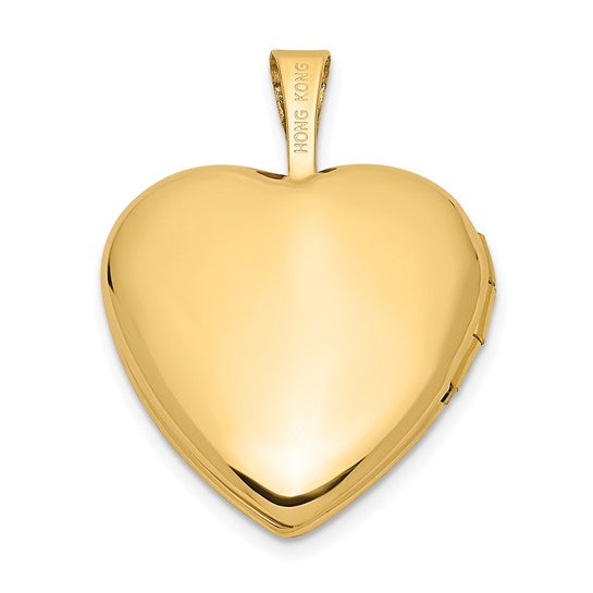 Locket de Corazones Dobles de 14k de 16 mm