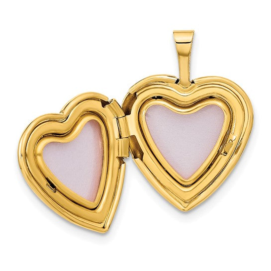 Locket de Corazones Dobles de 14k de 16 mm