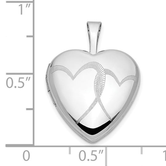 Locket de Corazón Doble de 14k de 16 mm