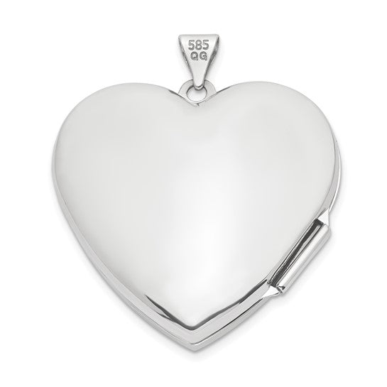 Locket de Corazón con Diamante en Onda de 14k de 27 mm