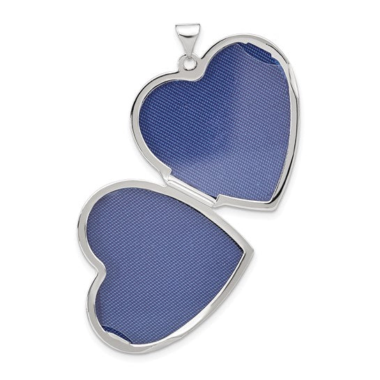 Locket de Corazón con Diamante en Onda de 14k de 27 mm