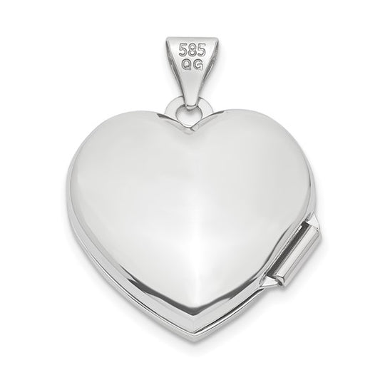 Locket Corazón con Árbol en Oro Blanco 14k de 18mm