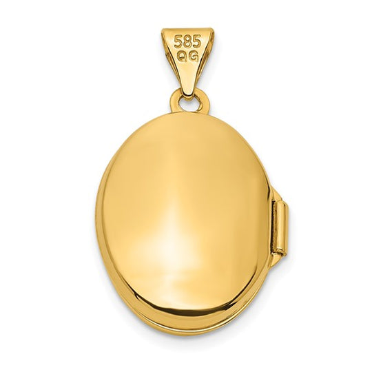 Locket Ovalado con Diseño de Remolino de Oro Amarillo de 14k