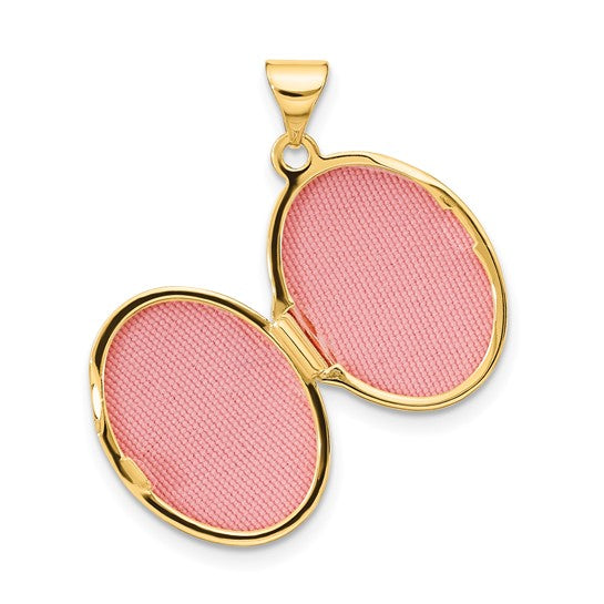 Locket Ovalado con Diseño de Remolino de Oro Amarillo de 14k