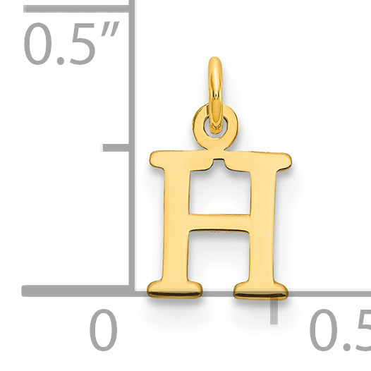 Dije de Letra "H" Cortada en Oro Amarillo de 14K