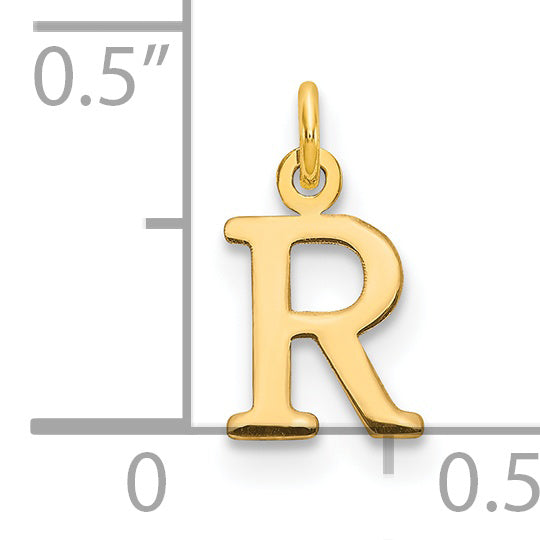 Colgante Inicial "R" con Diseño Recortado en Oro Amarillo de 14k