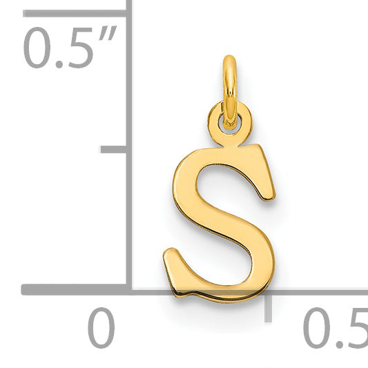 Colgante de Oro Amarillo de 14k con Letra "S" en Diseño Recortado