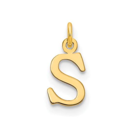 Colgante de Oro Amarillo de 14k con Letra "S" en Diseño Recortado