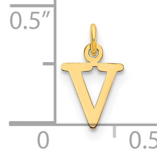 Colgante con la Inicial "V" Cortada en Oro Amarillo