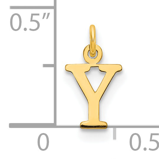 Colgante Inicial "Y" en Oro Amarillo de 14k con Diseño Recortado