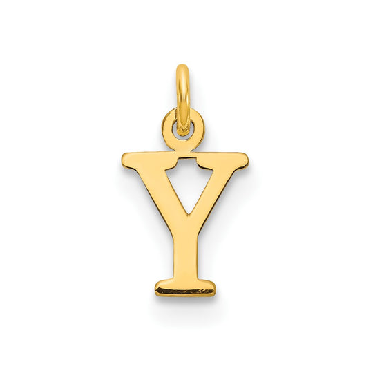 Colgante Inicial "Y" en Oro Amarillo de 14k con Diseño Recortado