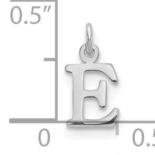 Dije con la Inicial "E" en Corte Calado de Oro Blanco de 14k