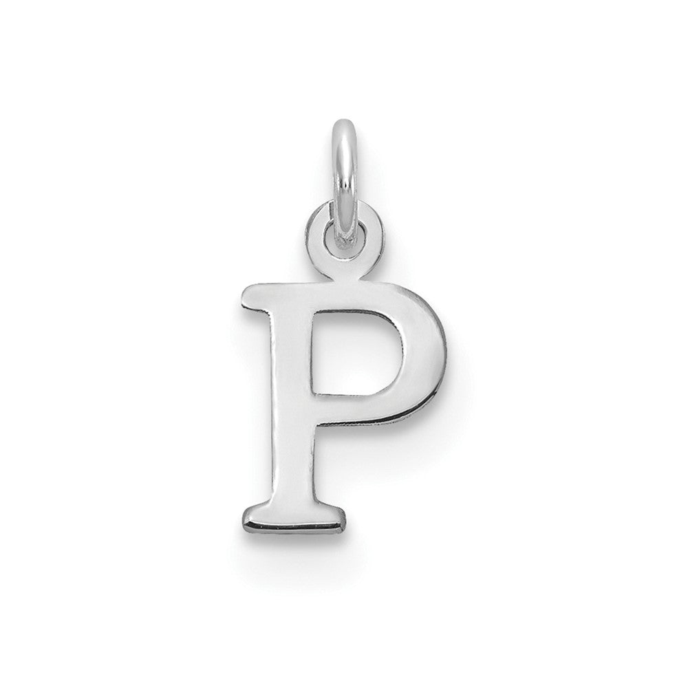 Dije Inicial "P" con Diseño Recortado en Oro Blanco de 14k