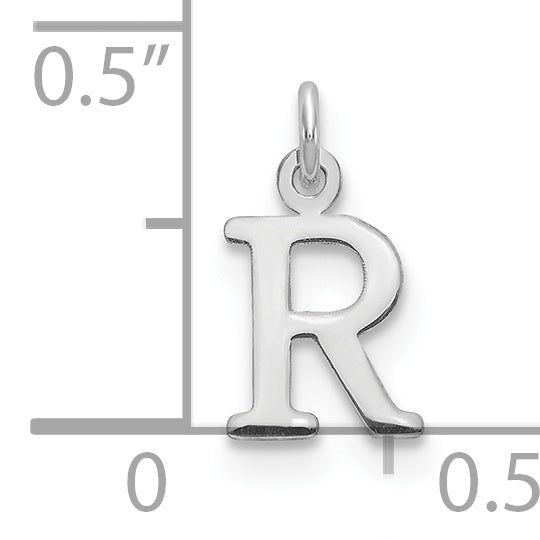 Colgante Inicial "R" con Diseño Recortado en Oro Blanco de 14k