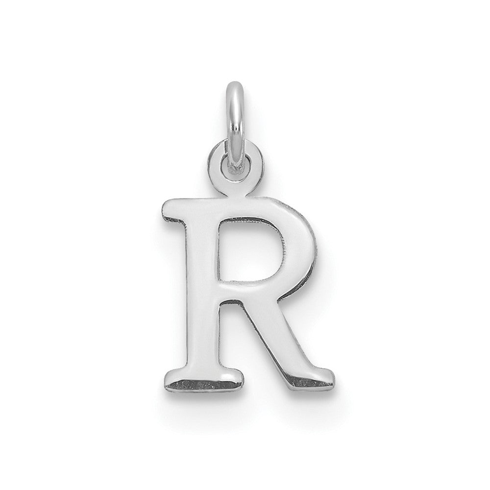 Colgante Inicial "R" con Diseño Recortado en Oro Blanco de 14k