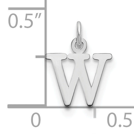 Colgante Inicial "W" Recortada en Oro Blanco de 14k