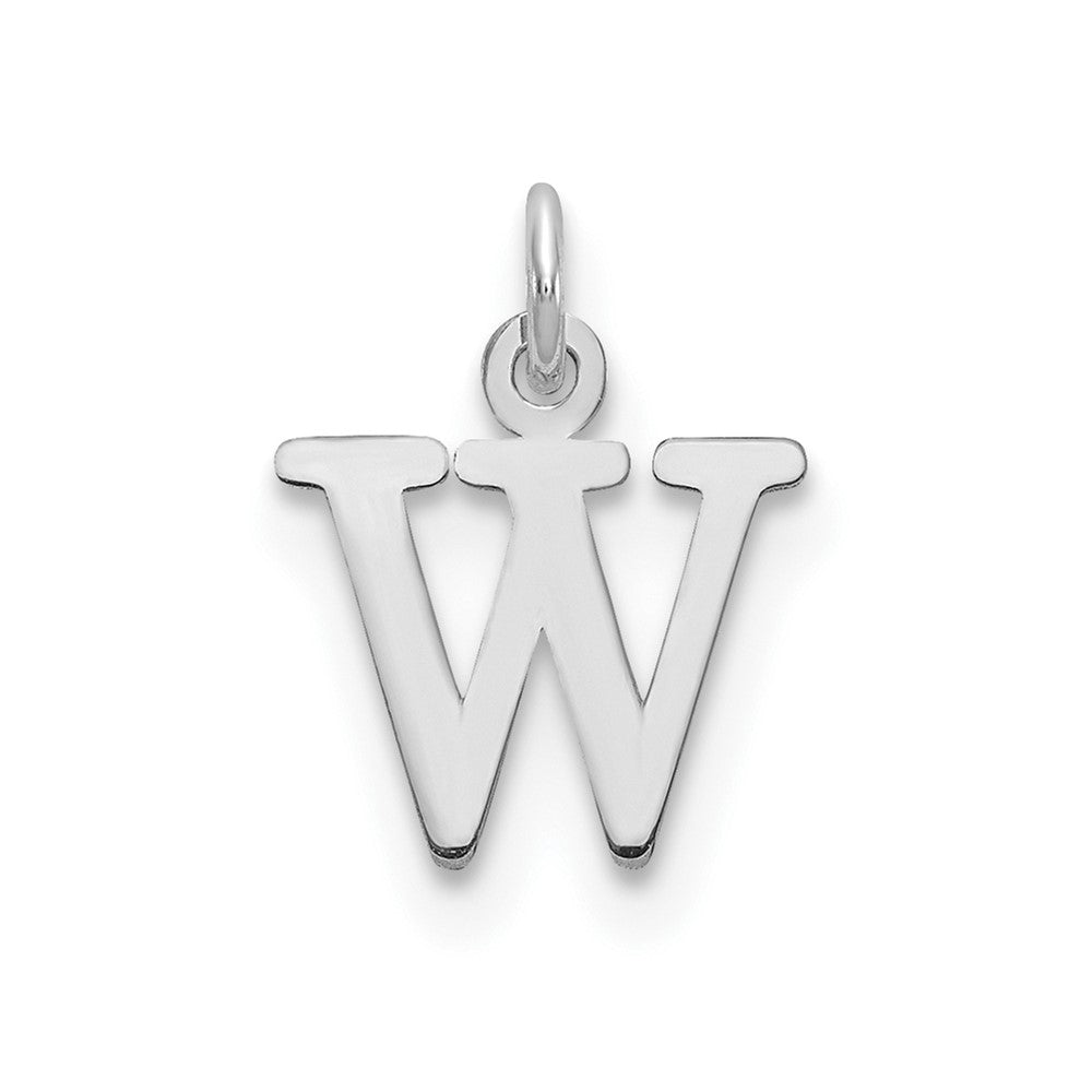 Colgante Inicial "W" Recortada en Oro Blanco de 14k