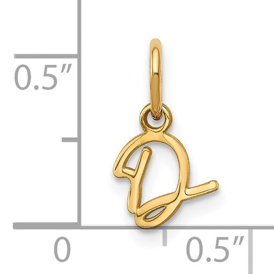 Dije de Inicial en Letra D Mayúscula en Oro Amarillo de 14k