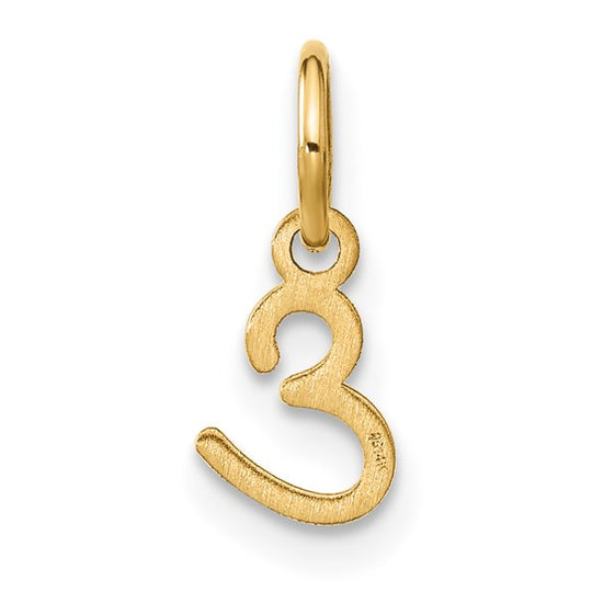 Dije de Letra "E" Mayúscula en Oro Amarillo de 14k