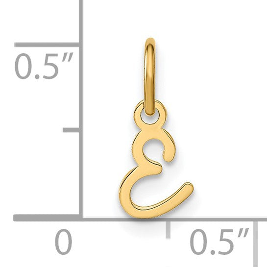 Dije de Letra "E" Mayúscula en Oro Amarillo de 14k