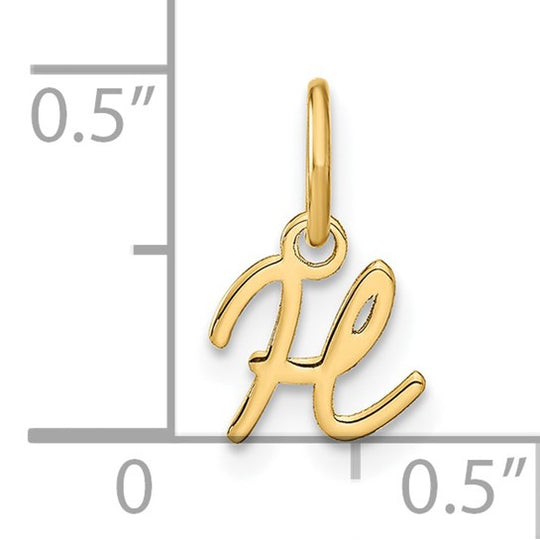 Dije de Letra "H" en Oro Amarillo de 14K