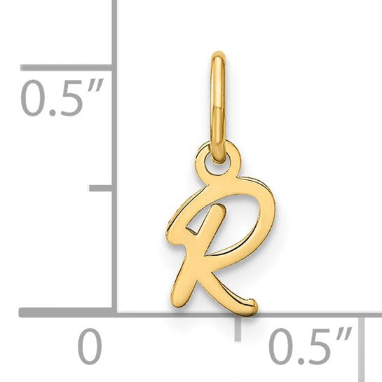 Dije Inicial "R" en Mayúscula en Oro Amarillo de 14k