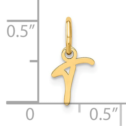 Colgante de Inicial "T" en Oro Amarillo de 14k (Letra Minúscula)