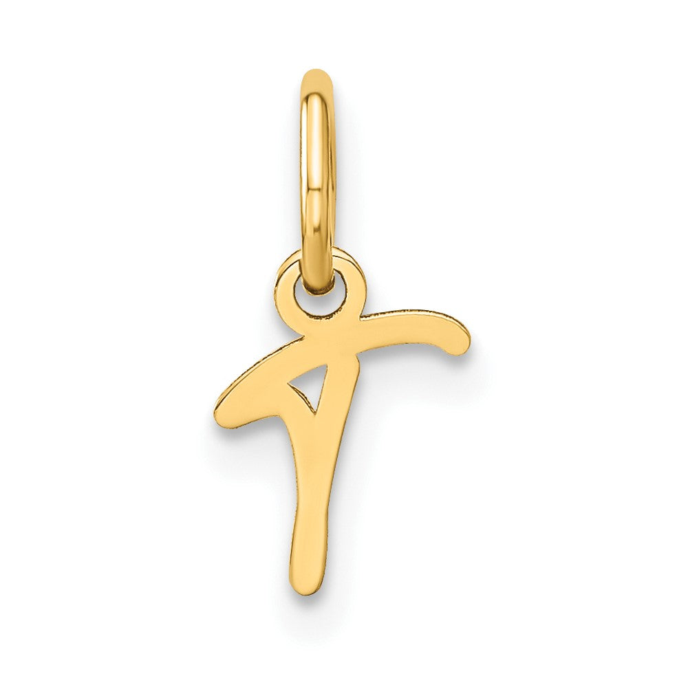 Colgante de Inicial "T" en Oro Amarillo de 14k (Letra Mayúscula)