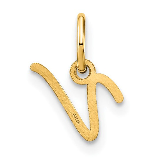 Dije con Letra "V" en Mayúscula de Oro Amarillo de 14K