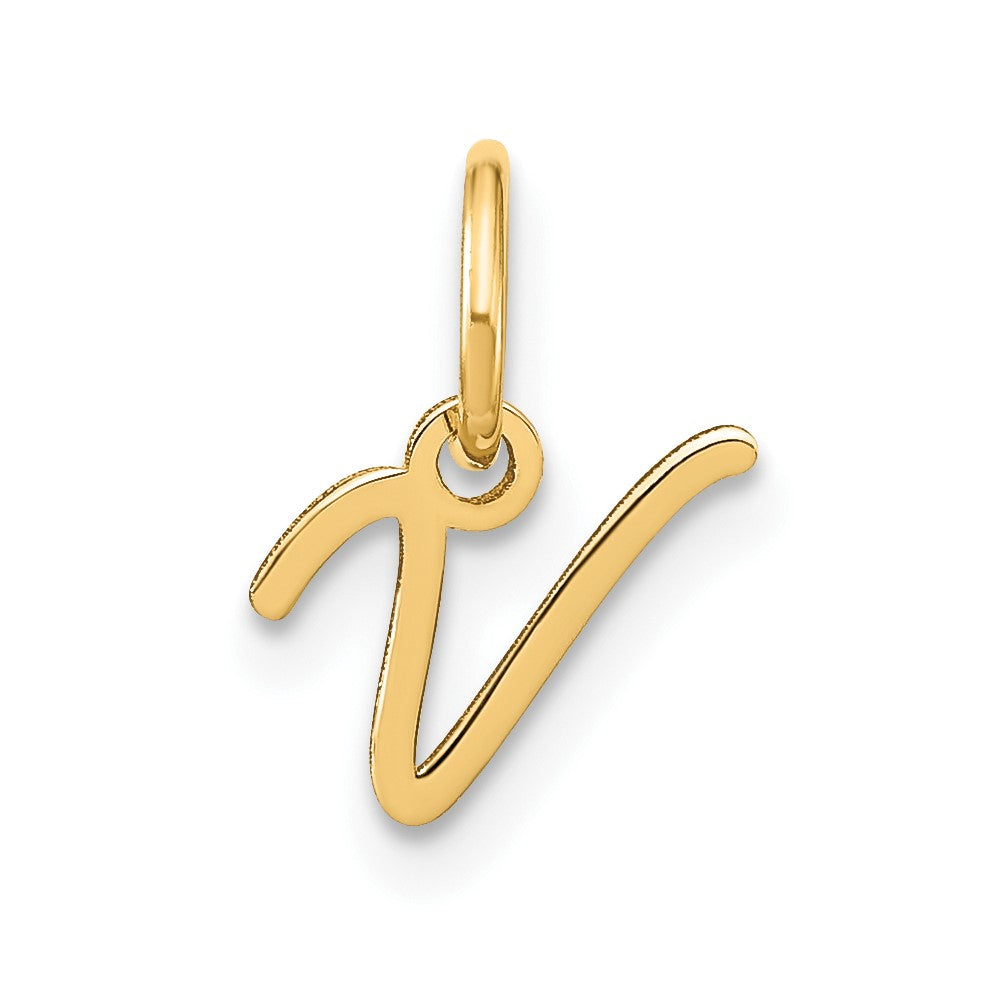 Dije con Letra "V" en Mayúscula de Oro Amarillo de 14K