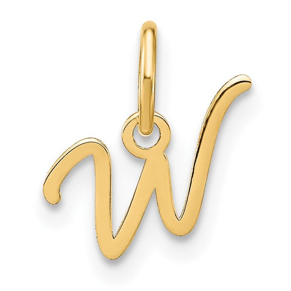 Dije Inicial "W" en Mayúscula en Oro Amarillo de 14k