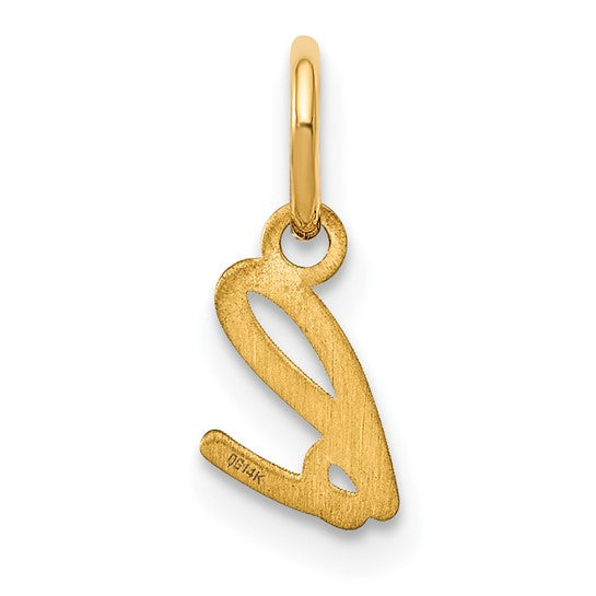 Dije de Letra "B" Minúscula en Oro Amarillo de 14k