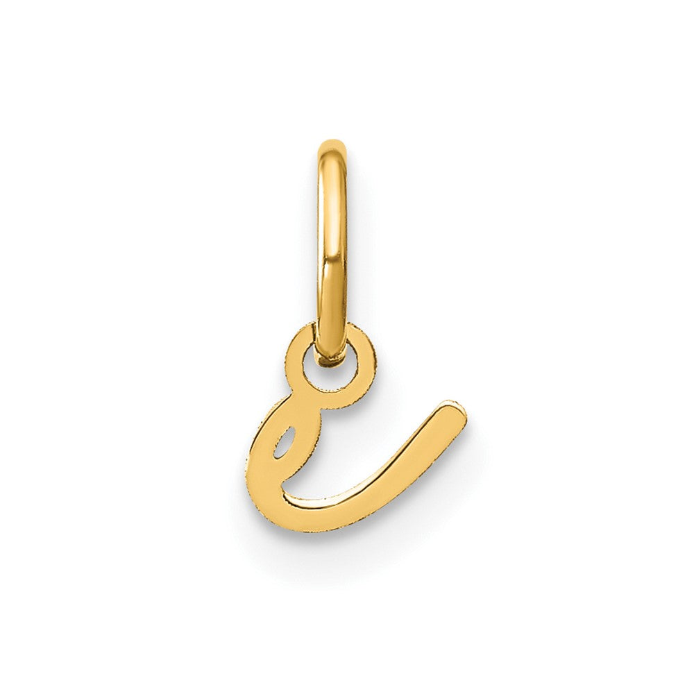 Dije de Letra "E" Minúscula en Oro Amarillo de 14k