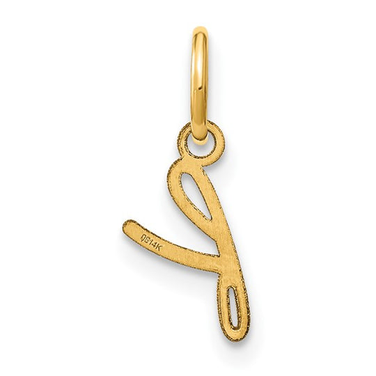 Dije de Letra "F" Minúscula en Oro Amarillo de 14k