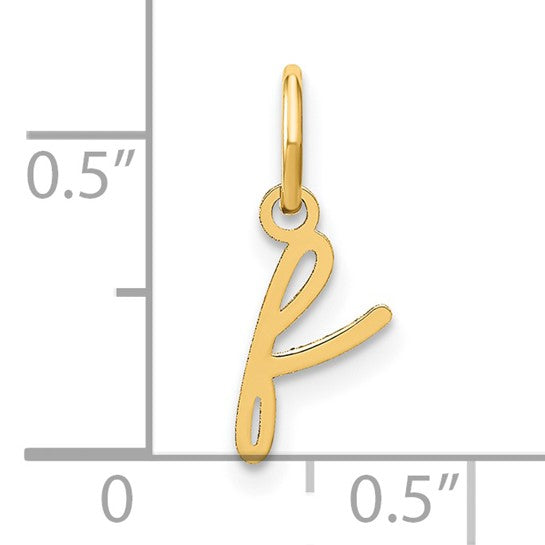 Dije de Letra "F" Minúscula en Oro Amarillo de 14k