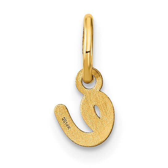 Dije de Letra "E" Minúscula en Oro Amarillo de 14k