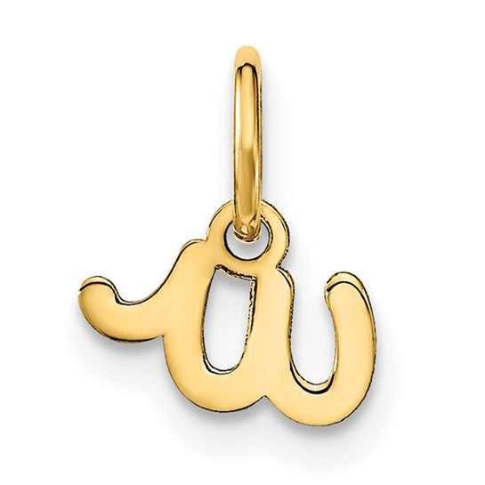 Dije de la Inicial "w" en Minúscula en Oro Amarillo de 14k